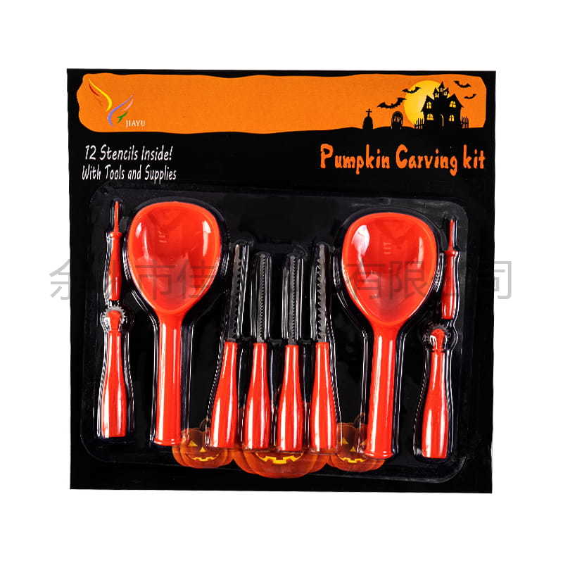 JYC10012 C Series Pumpkin Carving Tools Deluxe 10-Piece Set With Template