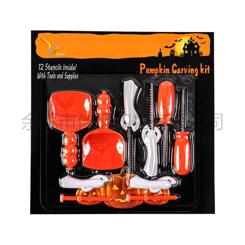 JYA10012/JYA10012-4PP A Series Luxury Pumpkin Carving Tools 10-Piece Set With Pp Template