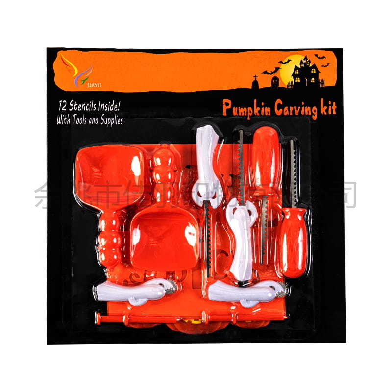 JYA10012/JYA10012-4PP A Series Luxury Pumpkin Carving Tools 10-Piece Set With Pp Template